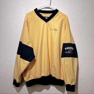 Resistol Rodeo Gear Pullover Shirt Jacket L Large Yellow Blue Cowboy Vintage